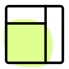 Right and top split bar design box icon