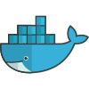 Docker a set of coupled software as a service icon