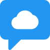 Customer support of cloud storage provider with chat bubble icon