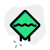 Rough road ahead with multiple bumps traffic board icon