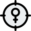 Female candidate to be hired - crosshair target icon