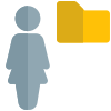 Businesswoman sharing a single folder on an online server icon