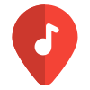 Location of a music bar on the map icon