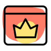 Premium website with crown logotype for subscription icon