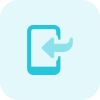 Smartphone backup facility to external memory isolated on a white background icon