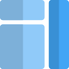 Right and top split bar design box icon