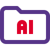 Folder of programming of artificial intelligence isolated on a white background icon