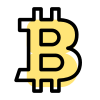 BTC, Bitcoin cryptocurrency electronic cash logotype layout icon