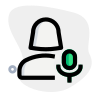 Audio played by single female user on a chat messenger icon