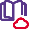 Book Stored on a cloud computing a storage icon