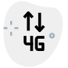 Fourth generation phone and internet connectivity logotype icon