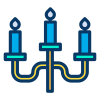 Candelabro de três velas de luz icon