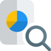 Find Pie chart sales data record the magnifying glass icon