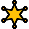 Shariff high rank star badge with circle around it icon