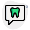 Chat with your Dentist regarding tooth problem on a messenger icon