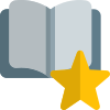 Starred book in favorite section isolated on a white background icon