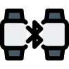 Dual smartwatch connected with bluetooth to each other icon