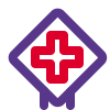 Hospital plus sign mark warning and display icon