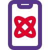 Smartphone access with atomic, reaction structure layout icon