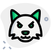 Angry and furious fox emoticon facial expression icon