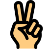 Victory finger gesture, v-shape fingers formation for peace icon