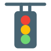 Traffic light for signaling and controlling the traffic icon