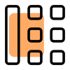 Square key with left column bar right side layout icon