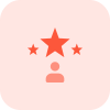 Star rated users for seo works isolated on a white background icon