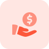 Donation of dollar money in a charity fund icon