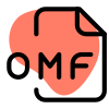 An OMF file is an audio file saved in a standard audio and video format Open Media Framework icon