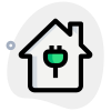 Connected home with energy plug top isolated on a white background icon