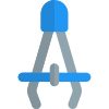 Geometrical instrument of a mathematical student layout icon