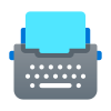 Machine à écrire avec papier icon