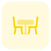 Restaurant table with chairs for two is vacated icon