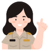 woman-pointing-hand-gesture-officer-teacher-uniform icon