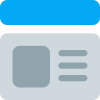 Blank ID format template with header layout icon