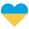 coração azul-amarelo icon