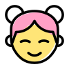 Chinese woman face avatar with happy emotions icon