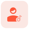 Music shared on a web messenger by single user icon