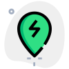 Power location on map for quick ev charge icon