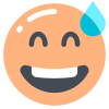 汗をかいた笑顔のアイコン icon