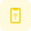 Smartphone unlocking authentication with face unlock feature icon