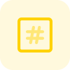 Social media hashtag with arrow isolated on a white background icon