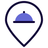 Location of famous restaurant on a map icon