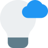 Ideas and innovation on a cloud application research and development icon