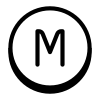 Circled M icon