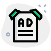 Small poster with advertisement posting on streets layout icon
