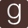 G logotype for goodreads web portal for freely catalogs icon