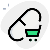 Purchasing the medicine from a Pharmacy isolated on a white background icon