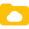 Folder on a cloud server with online content icon